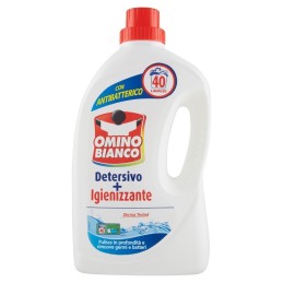 Omino Bianco, detersivo liquido per lavatrice + igienizzante, 2 l