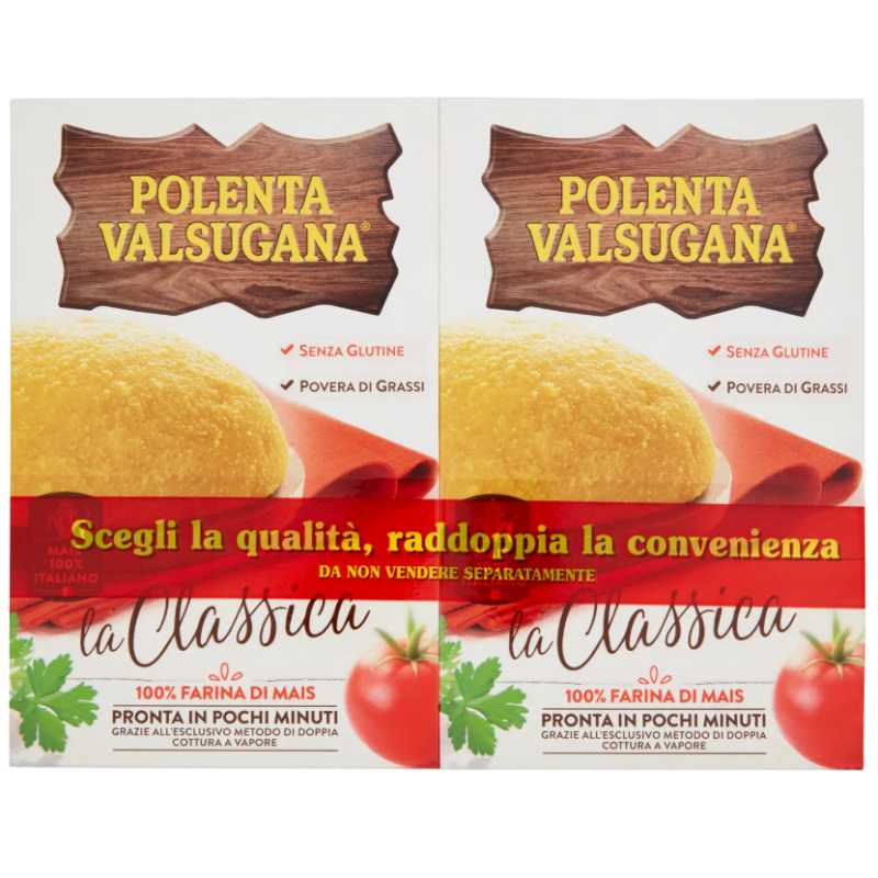 Polenta Valsugana, La classica, 2x375g - Cómpralo en saeitalianfood.com