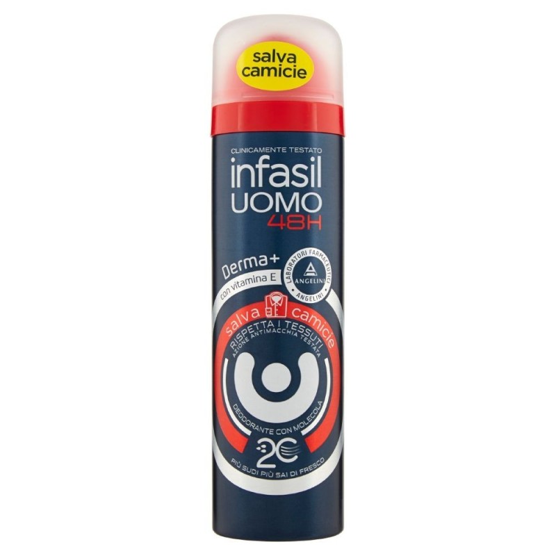 Infasil, Uomo 48h Derma + salva camicie deodorante spray, 150 ml