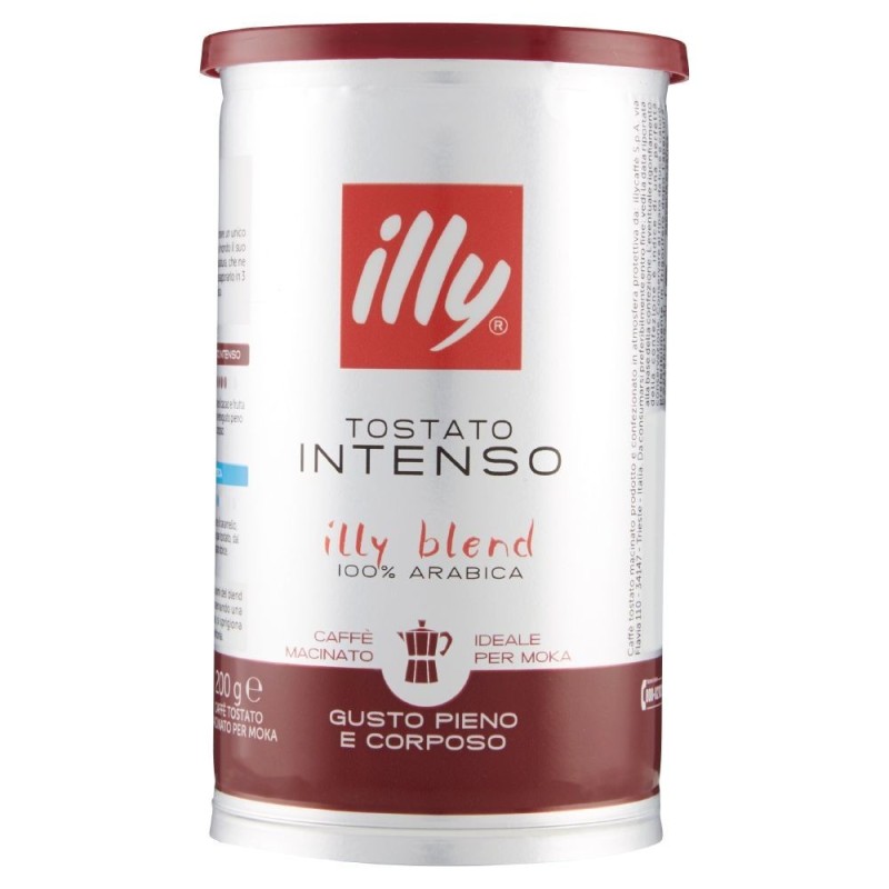 Illy, Tostato Intenso caffè macinato per moka, 200 g