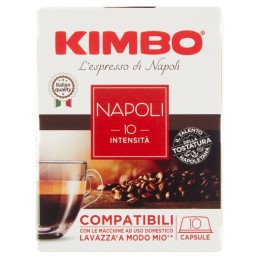 Kimbo, Napoli capsule compatibili con le macchine Lavazza a Modo Mio, 10 pezzi, 75 g