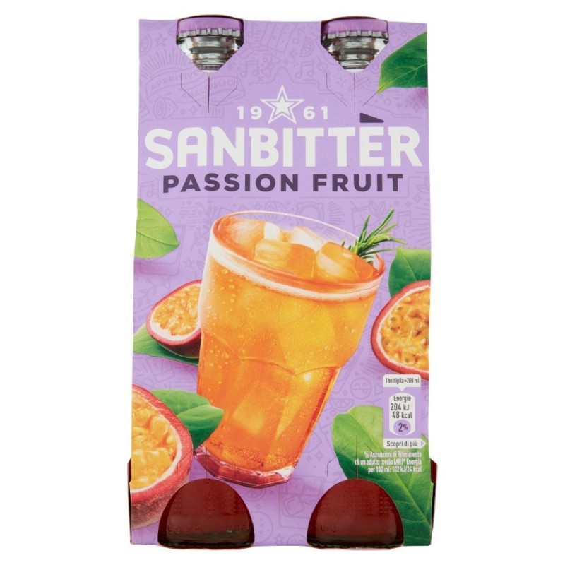 Sanbittèr, apéritif sans alcool aux fruits de la passion, 4x20 cl