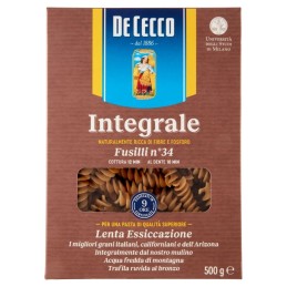 De Cecco, Fusilli n. 34, pasta di semola integrale di grano duro, 500 g