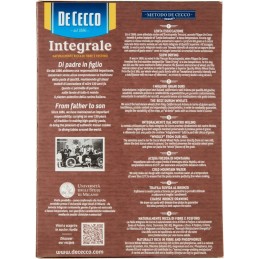 De Cecco, Integrale Mezzi Rigatoni n ° 26, whole durum wheat semolina pasta, 500 g