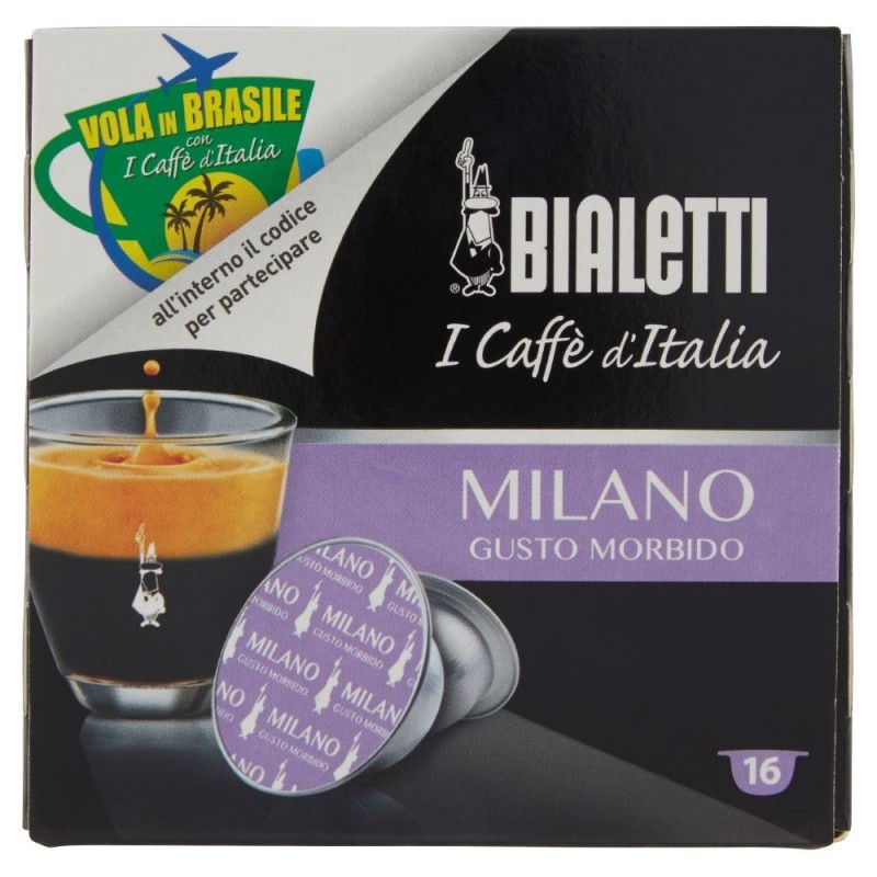 Bialetti, I Caffè d'Italia Milano sabor suave, 16 cápsulas, 112 g