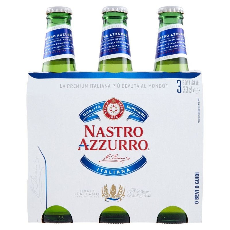 Nastro Azzurro, birra, 3x33 cl