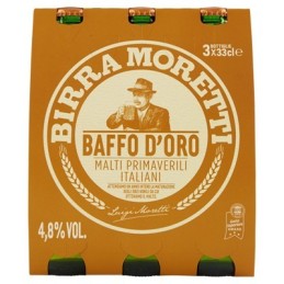 Moretti, bière Baffo d'Oro, 3x33 cl