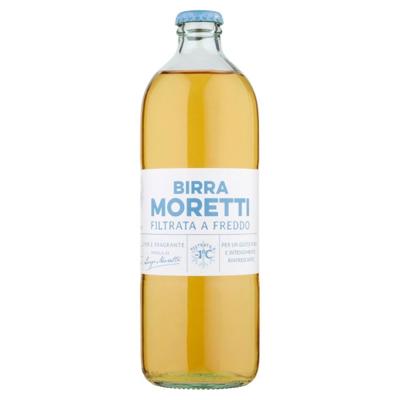 Cerveza Moretti, filtrada en frío, 55 cl