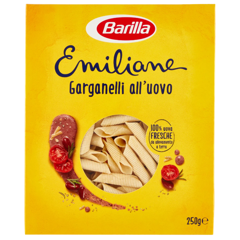 Barilla Emilian Garganelli en el huevo 250G - Cómpralo en saeitalianfood.com