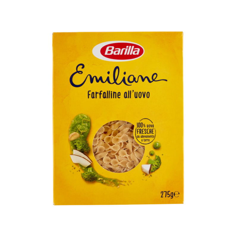 Barilla Emiliane Pasta all'uovo Farfalline all'uovo 275g - acquistalo su SAEITALIANFOOD.COM