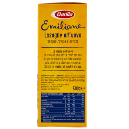 Barilla Emilian Egg Pasta Lasagne à la pâte feuilletée rugueuse et poreuse 500g - Achetez-le sur sae italianfood.com