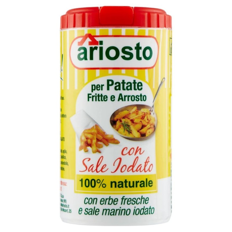 Ariosto, insaporitore per patate fritte e arrosto con sale iodato, 100 g