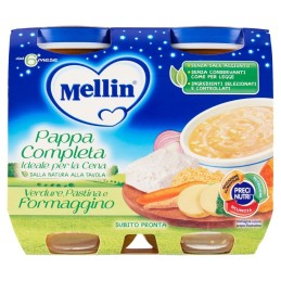 Mellin, papilla completa con verduras y queso pequeño