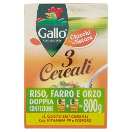 Gallo, 3 Müsli, Dinkelreis und Gerste, 2x400 g