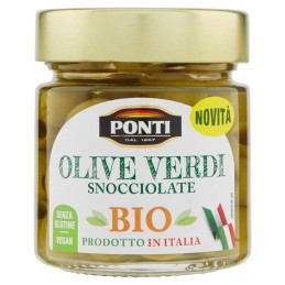 Ponti, Bio-entkernte grüne Oliven, 250 g