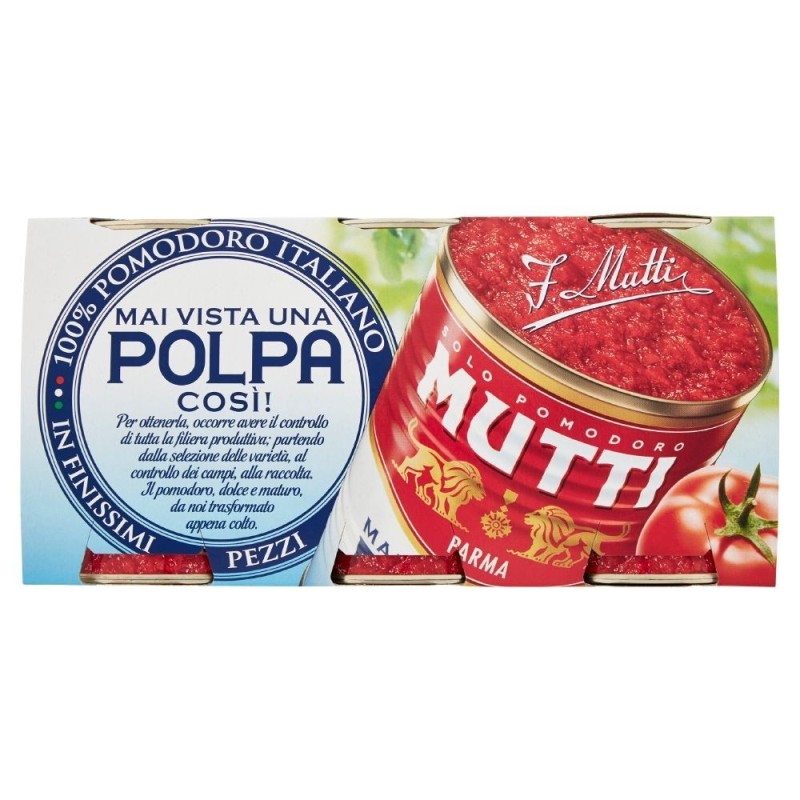 Mutti, polpa di pomodoro in finissimi pezzi, 3x400 g