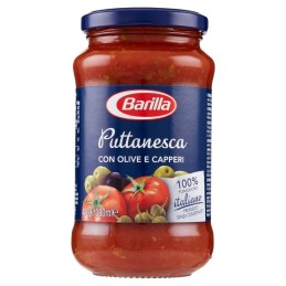 Barilla, sauce puttanesca aux olives et câpres, 295 g