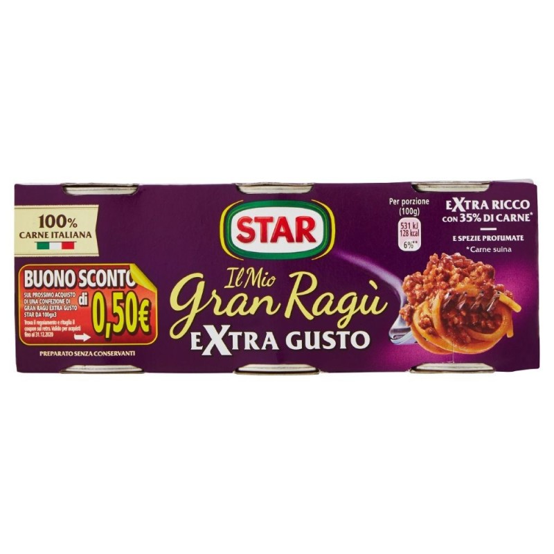 Star, Mon goût supplémentaire gran ragù, 3x100 g