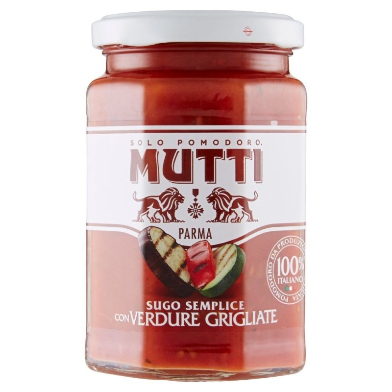 Mutti, Salsa simple con verduras a la plancha, 280 g