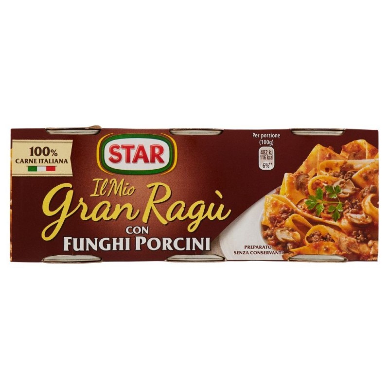 Star, My great ragù with porcini mushrooms, 3x100 g