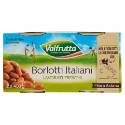 Valfrutta, fagioli borlotti italiani lavorati freschi, 2x400 g