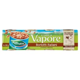 Valfrutta, haricots borlotti italiens cuits à la vapeur, 4x150 g