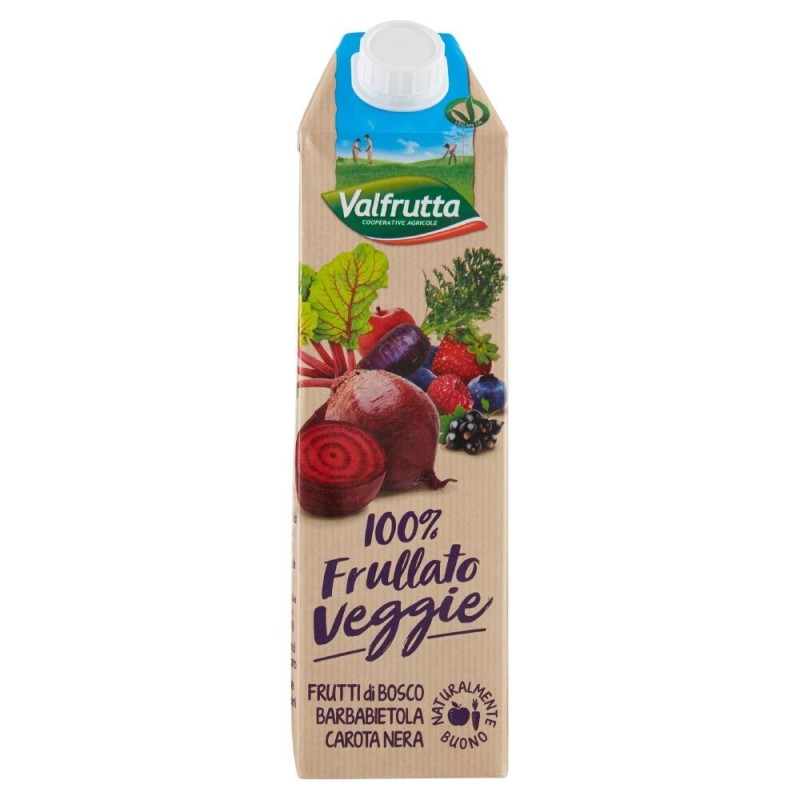 Valfrutta, 100% Frullato Veggie frutti di bosco barbabietola carota nera, 1 l