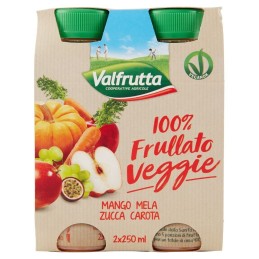 Valfrutta, batido 100% vegetal mango manzana calabaza zanahoria, 2x250 ml