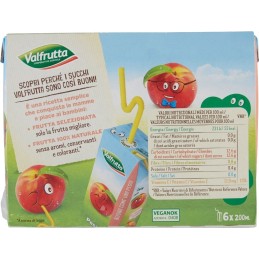 Valfrutta, Italian peach juice and pulp, 6x200 ml