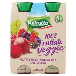 Valfrutta, 100% Veggie smoothie baies betterave carotte noire, 2x250 ml