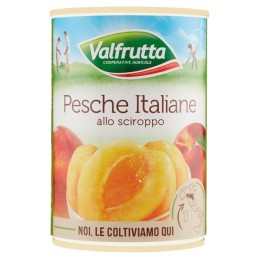 Valfrutta, Pêches italiennes au sirop, 411 g