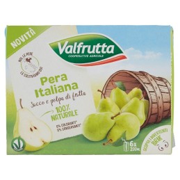 Valfrutta, Italian pear juice and pulp, 6x200 ml