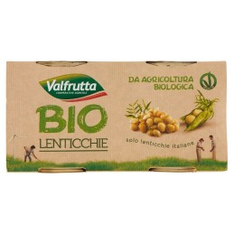 Valfrutta, lenticchie biologiche italiane, 2x400 g