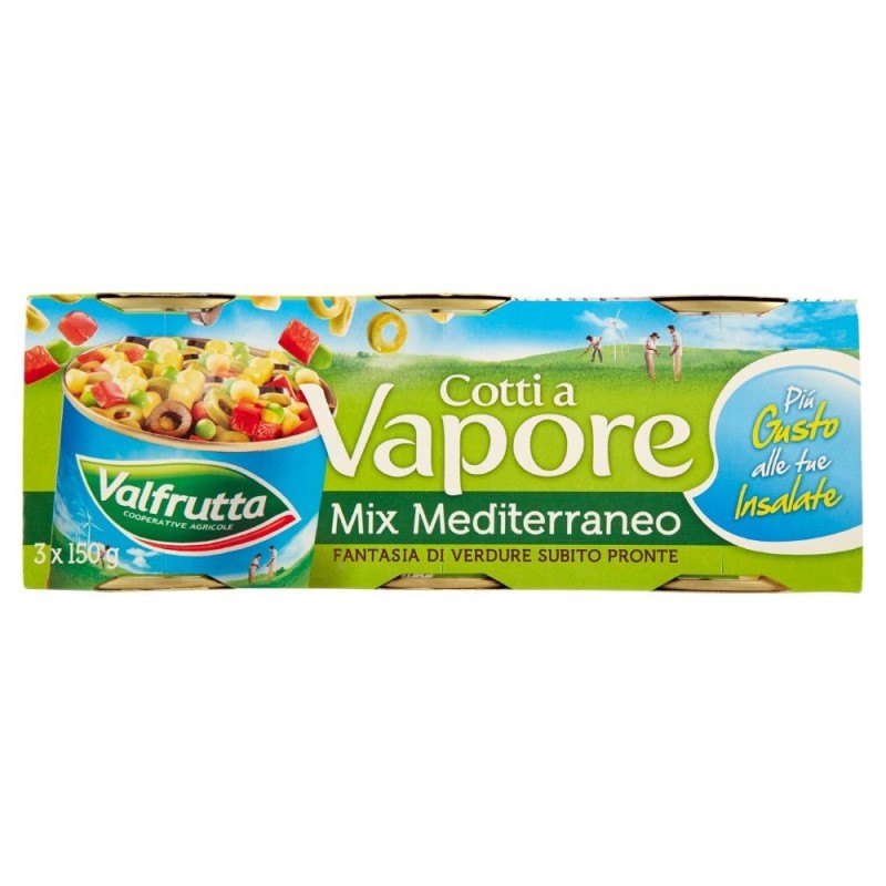 Valfrutta, Cotti a Vapore mix mediterraneo, 3x150 g