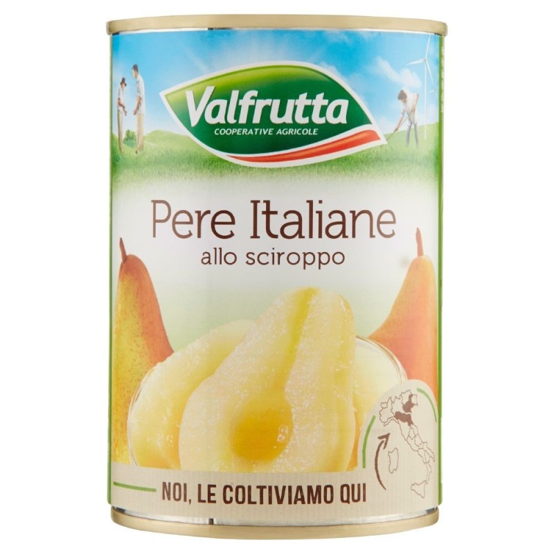 Valfrutta, peras italianas en almíbar, 411 g