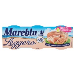 Mareblu, Leichter Thunfisch in Olivenöl, 3x60 g