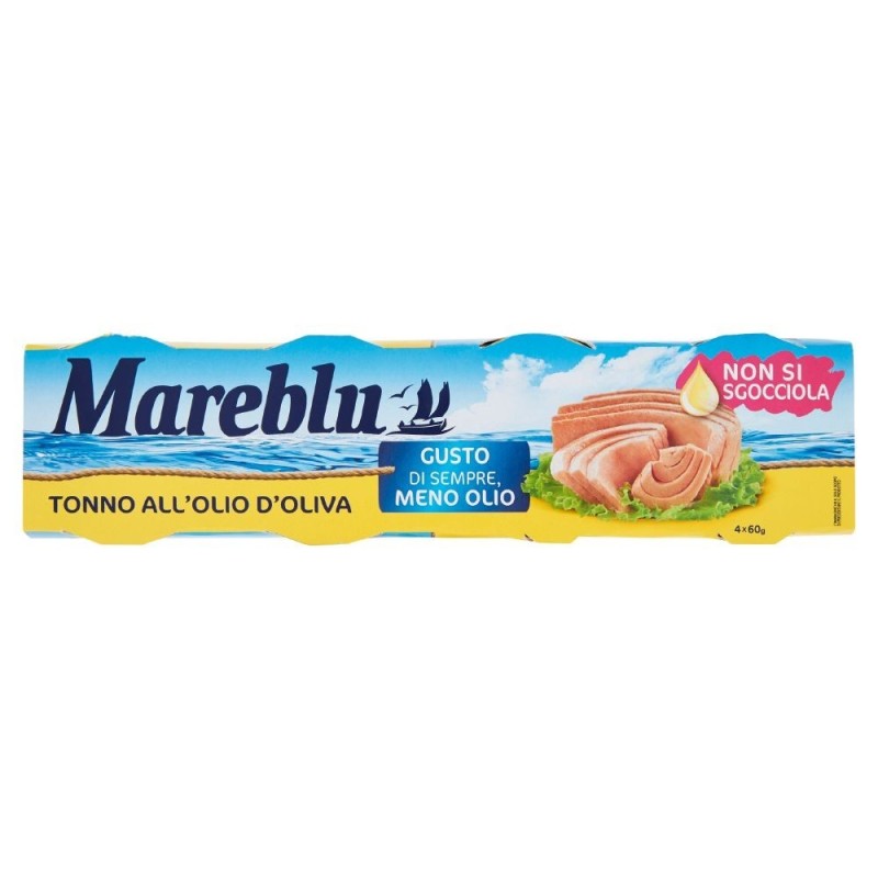 Mareblu, Thunfisch in Olivenöl, 4x60 g