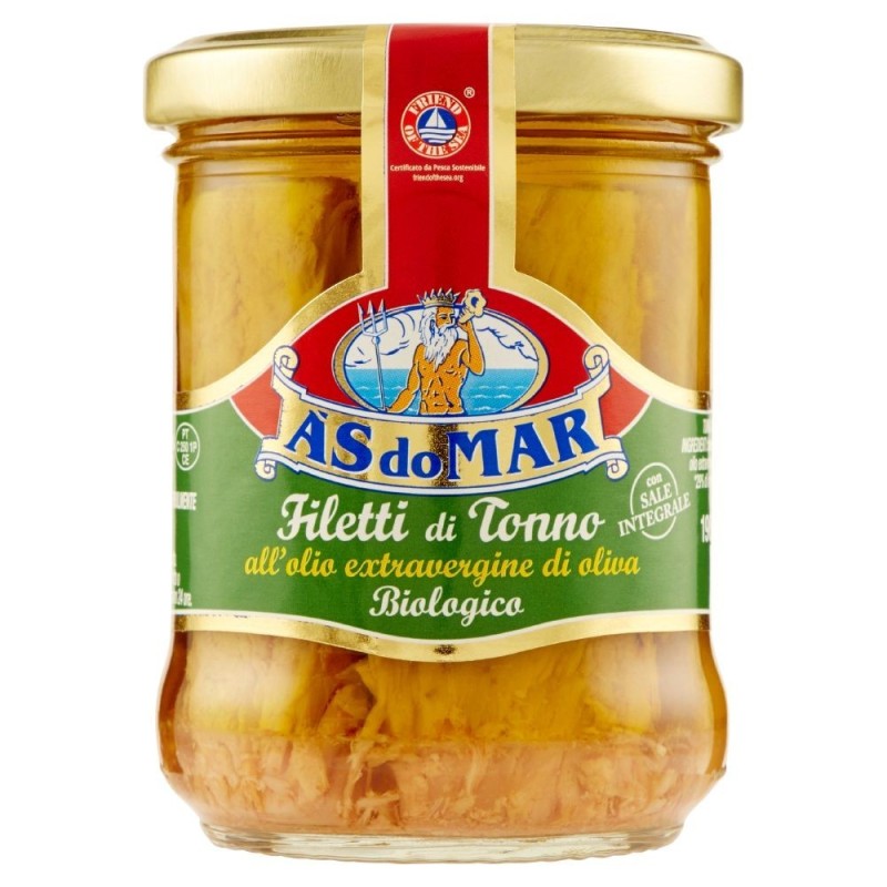 Asdomar, tuna fillets in organic extra virgin olive oil 190 g