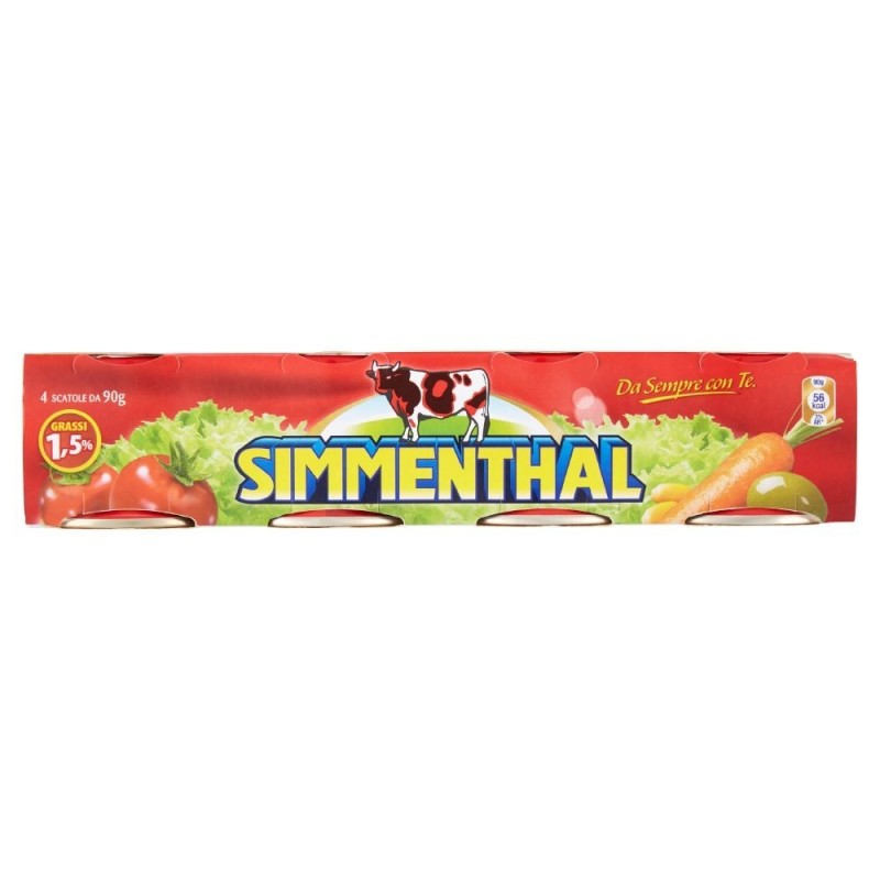 Simmenthal, ternera hervida en gelatina de verduras, 4x90 g