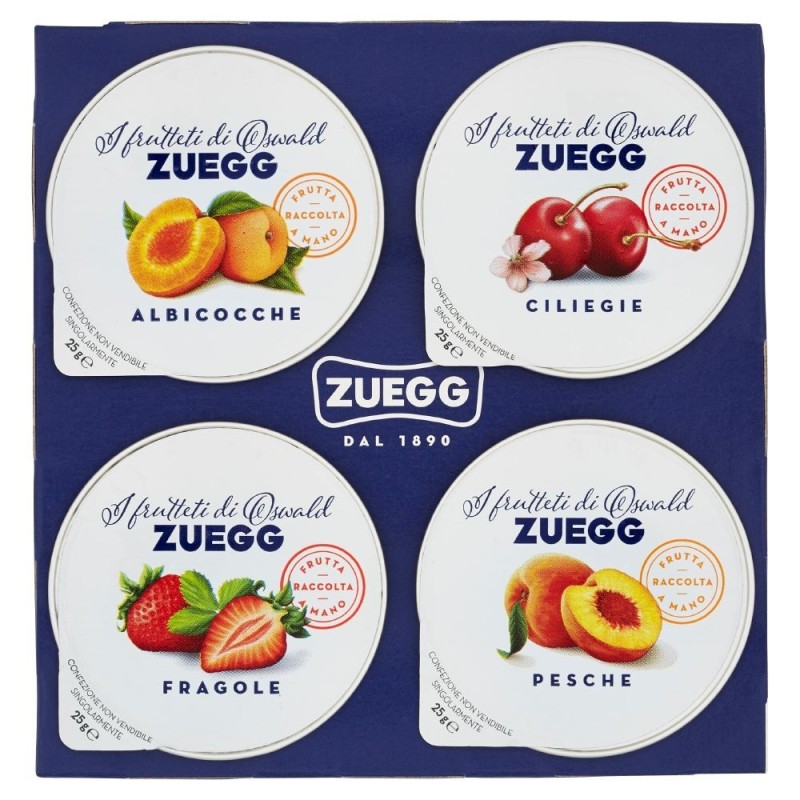 Zuegg, I Orchards of Oswald extra mermelada albaricoques cereza fresas melocotones, 4x25 g