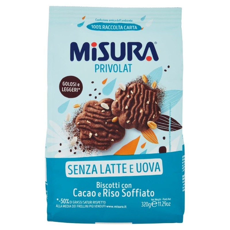 Misura, Privolat biscuits with cocoa and puffed rice, 320 g