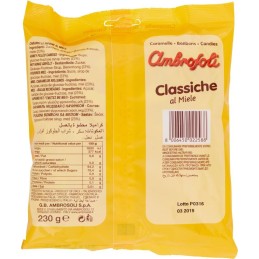 Ambrosoli, Classic con miel, caramelos duros, 230 g