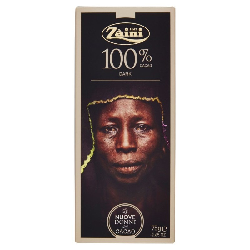 Zàini, The New Women of Cocoa 100% dunkler Kakao, 75 g