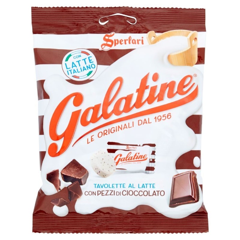 Galatine, caramelle dure al latte con cioccolato, 115 g