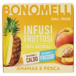 Bonomelli, 100% natürliche Fruchtaufgüsse Ananas und Pfirsich 12 Beutel 24 g