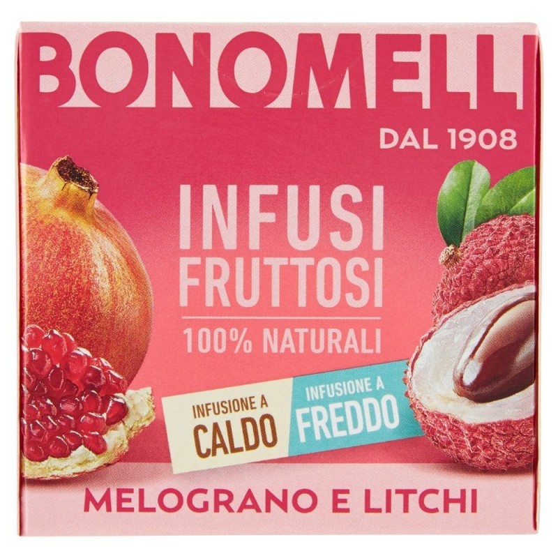 Bonomelli, 100 % natürliche Fruchtaufgüsse Granatapfel und Litschi, 12 Filter 24 g